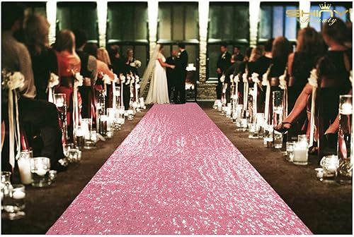 Miniatura 21 de ShinyBeauty Alfombra de pasillo para boda, 3 x 15 pies, con lentejuelas rojas, alfombra de pasillo de tela para pasillo de boda, suministros de Rojo