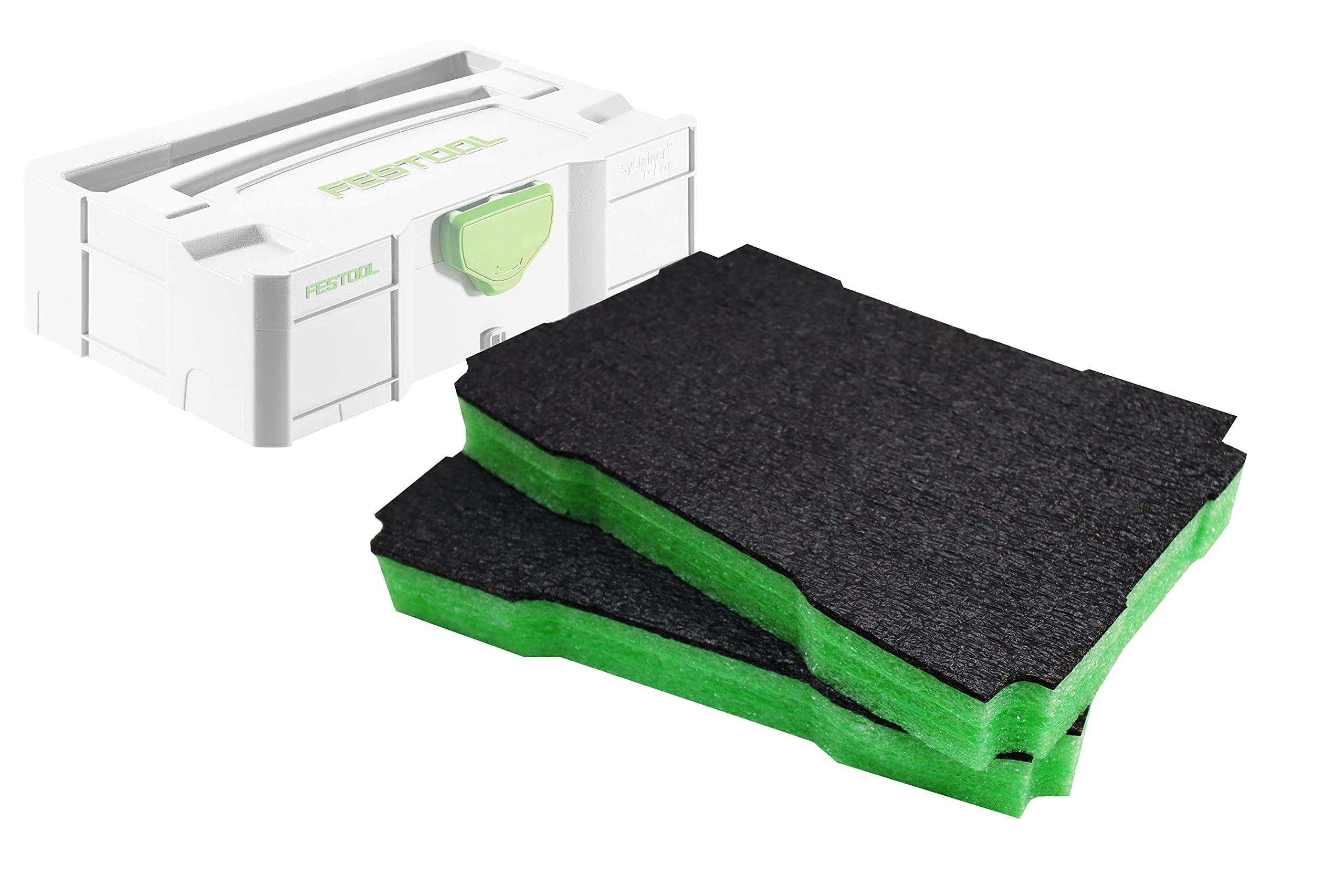 Shadow Foam MINI Systainer Inserts – for Festool Mini T-LOC 1 & 3 Systainers [Green 30mm Twin Pack] Easy Peel Foam Inserts for Festool, Panasonic & TANOS | Power Tool Storage & Toolbox Organisation