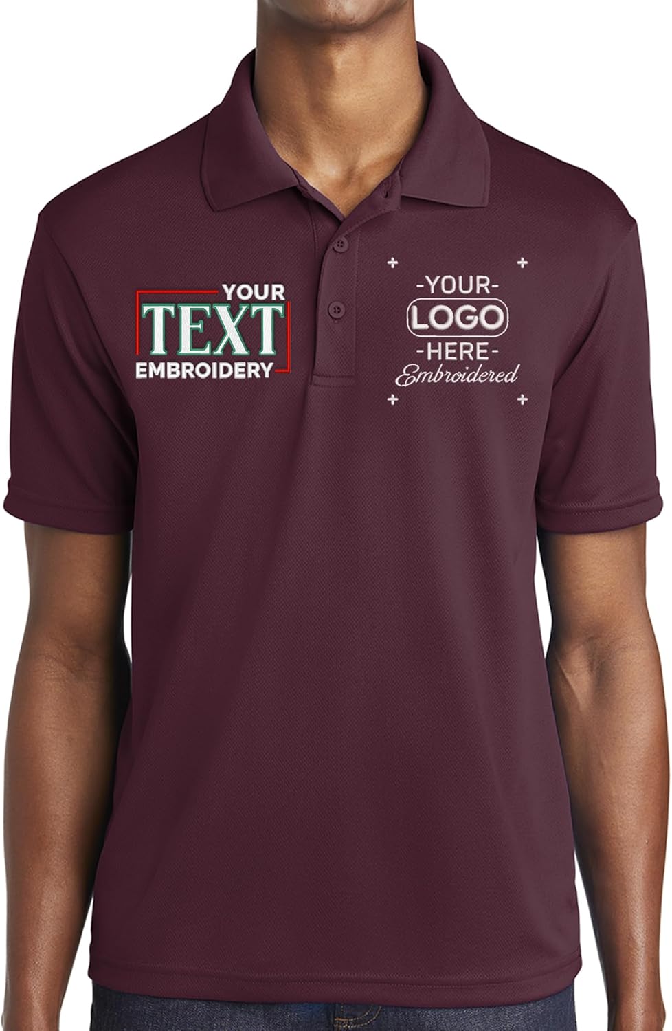 Custom Polo Shirt for Men Personalized Embroidered Polo Golf Shirt with Text
