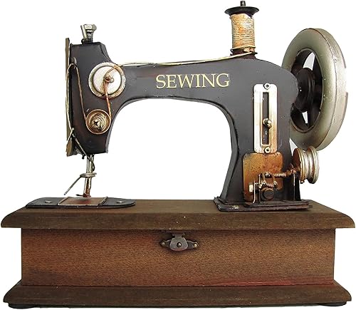 Zaer Ltd. Caja decorativa de la máquina de coser del diseño de los años 20 del estilo vintage (diseño 1)