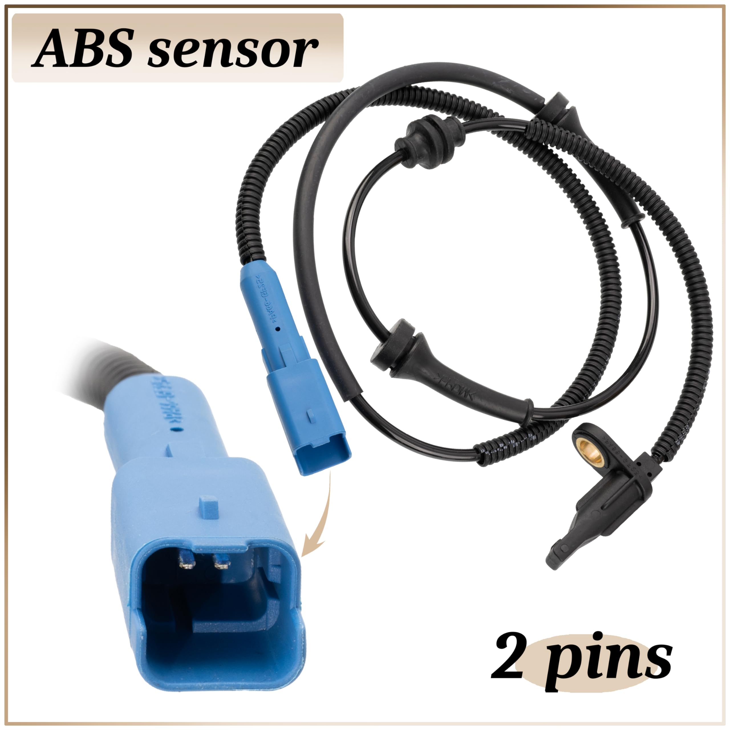 AERZETIX - C70518 - Capteur ABS - nombre de pins 2 - côté de montage des deux côtés de l'essieu avant - compatible avec numéros OE 4545E4, 4545 J5, 4545J9, 96550678