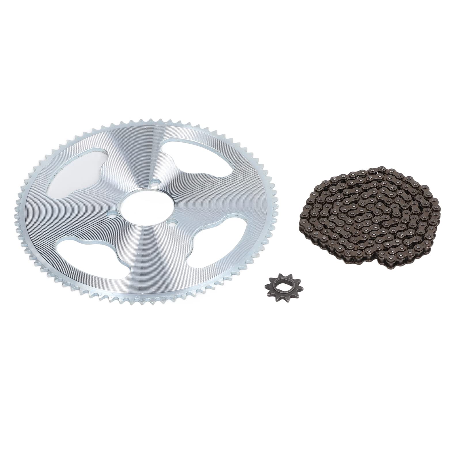 Drfeify Kit Catena e Pignone 80T 25H 34mm Pignone 3 Fori 10T Pignone Catena Foro H 146 Maglie Catena Adatta per Motore 1020
