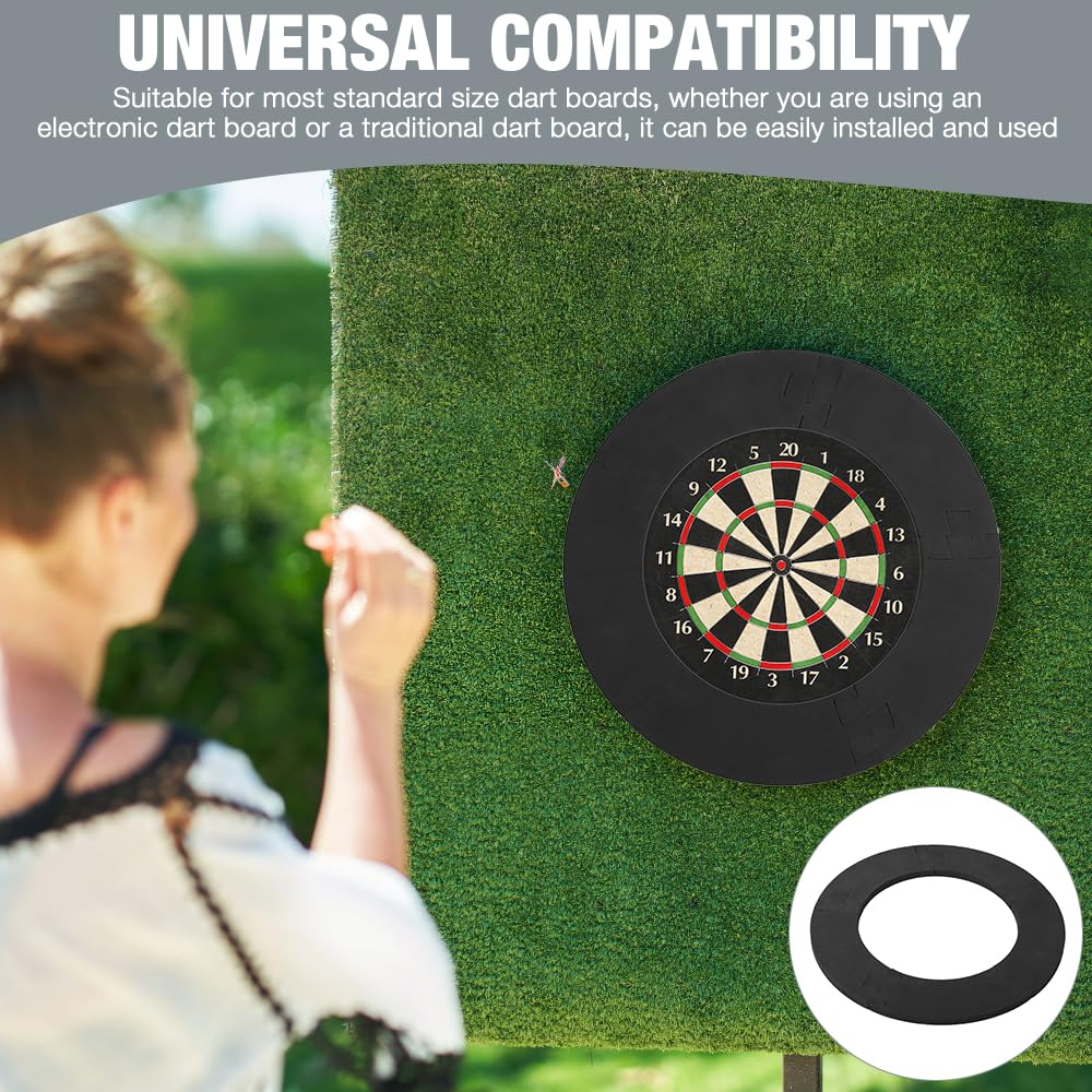 Mineup Dart Surround Catchring in nero, Protezione professionale da parete senza fissaggio aggiuntivo, Protezione per bersaglio, anello protettivo, per bersaglio surround durevole, leggero, Eva Jigsaw