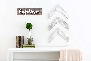 BarnwoodUSA Reclaimed Wood Chevron Arrow, Rustic Wall Mount Decor, White...