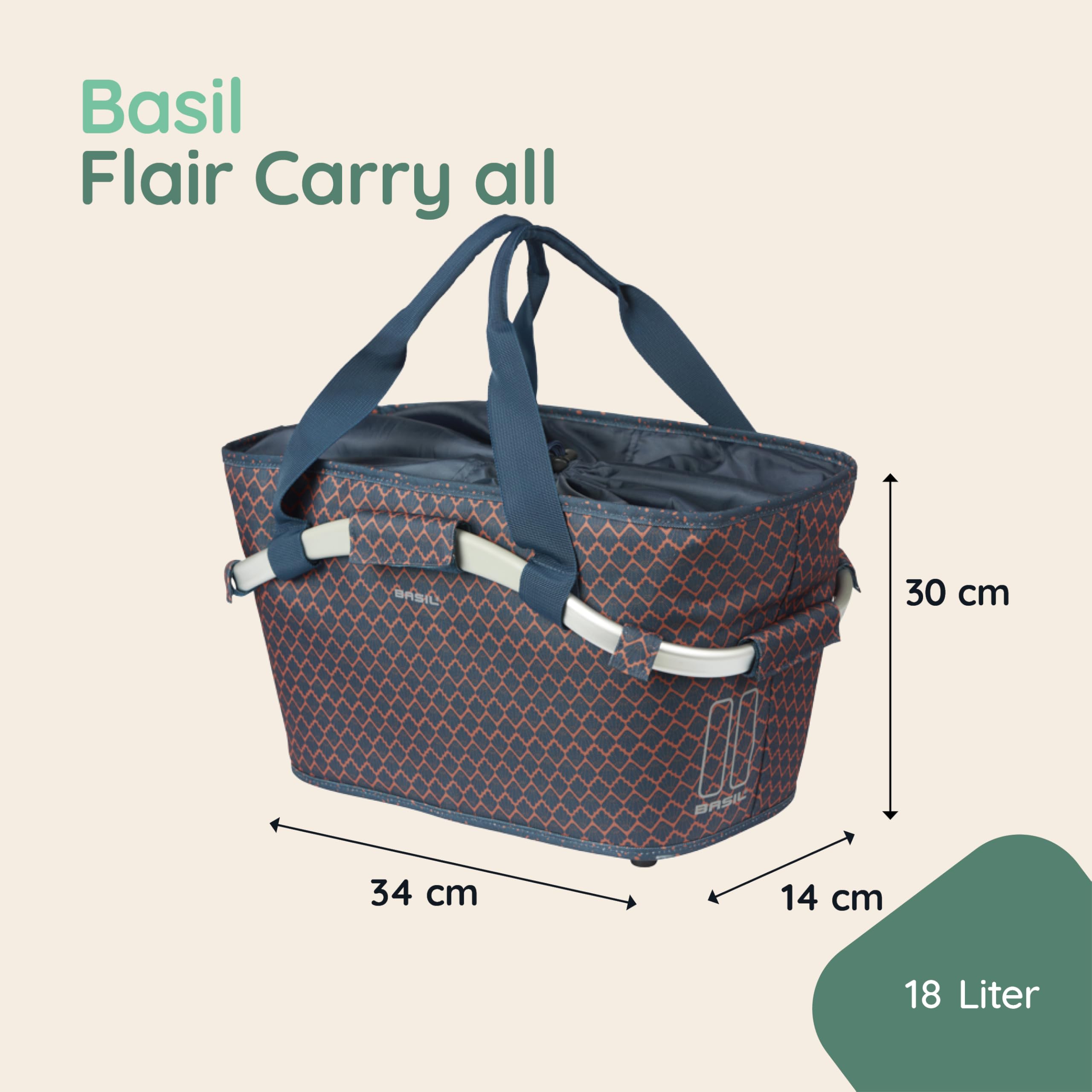 Basil Flair - Cesta para Bicicleta Unisex Adulto