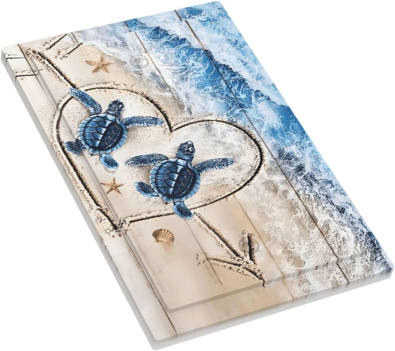 Light Switch Cover Plate Sea Beach Turtle Blue Ocean Wave Animal 1 Gang Blank No Device Decorative Outlet Covers Electrical Wall Plate Switchplate for Bathroom Bedroom Decor image 3