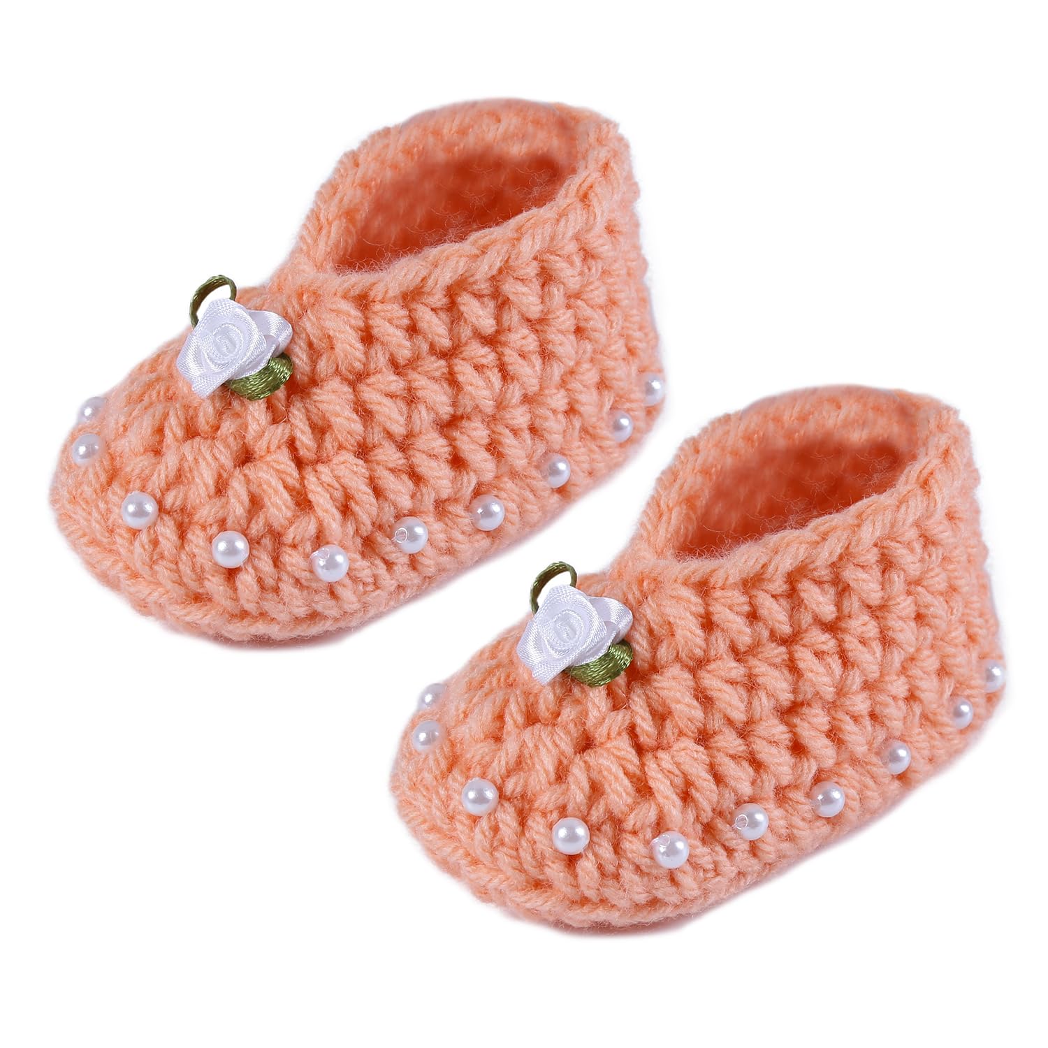 Crochet Woolen Newborn Baby Booties for Size 0-6 Months
