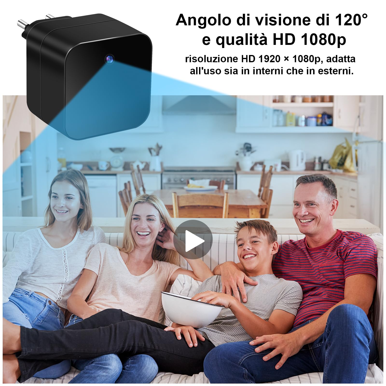 Telecamera Spia WIFI 5G,Videocamera Sorveglianza Interno Caricatore USB | 1080P Spy Cam Senza Fili,Mini Telecamera Nascosta Spia,Rilevamento del Movimento, per Casa/ufficio ,Tuya APP