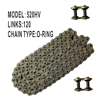Gold 520 O-Ring Motorcycle Chain 120 Links