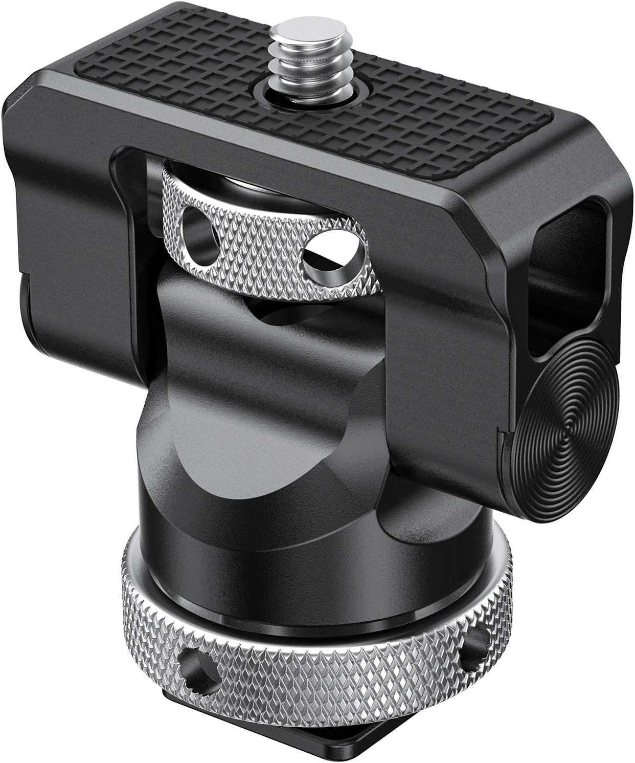 SmallRig Field Monitor Mount Holder with Cold Shoe and 1/4" Inch Screw for 5 Inch and 7 Inch Monitor, with 360 Degree Swivel and 140 Degree Tilt, Rubber Cushion, Aluminum Alloy Build - BSE2346