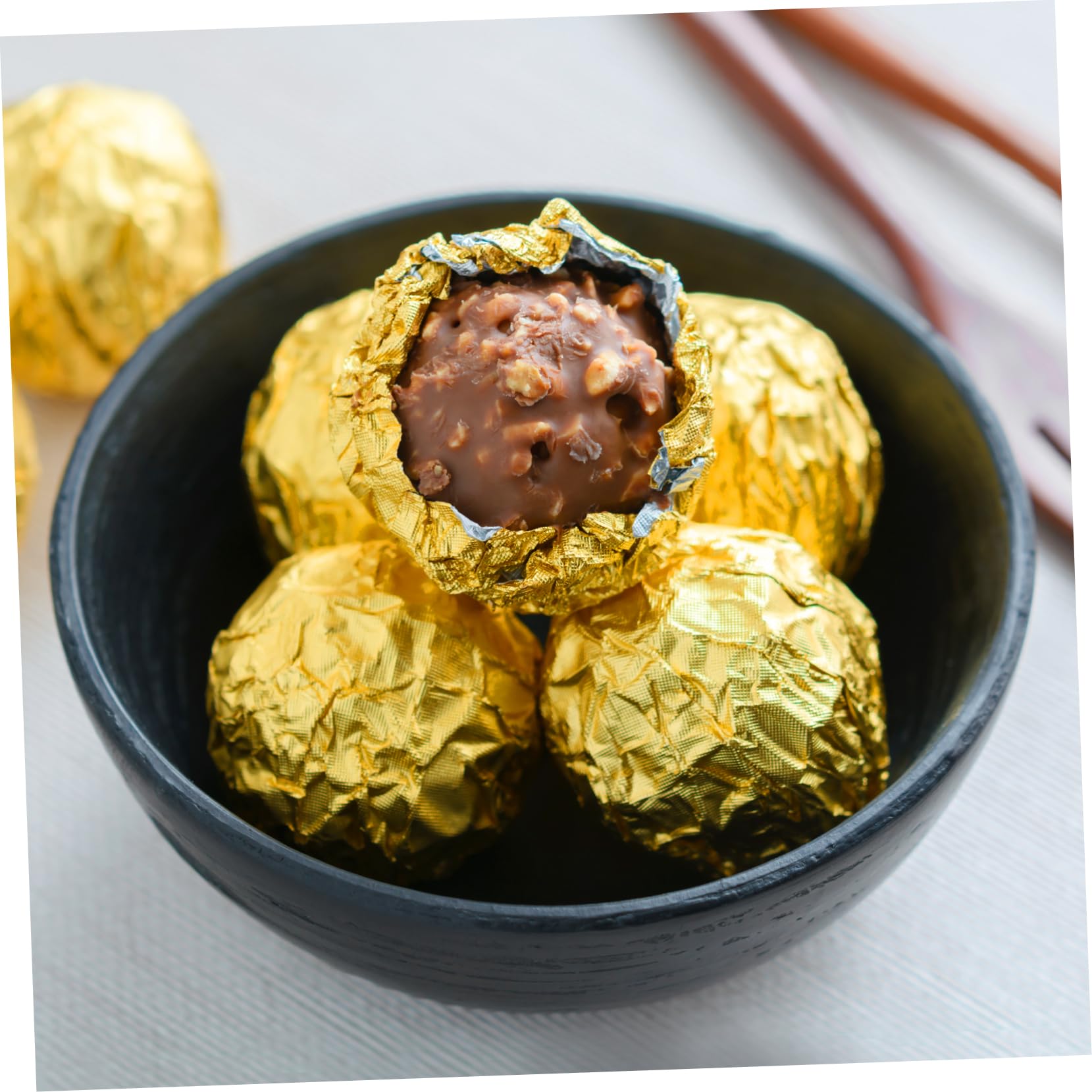 Cabilock Envoltorios Uso Prolongado 200 de Papel de Aluminio Dorado Material Aluminio Ecológico para Envolver Chocolate y Caramelos Ideales para Fiestas de Cumpleaños
