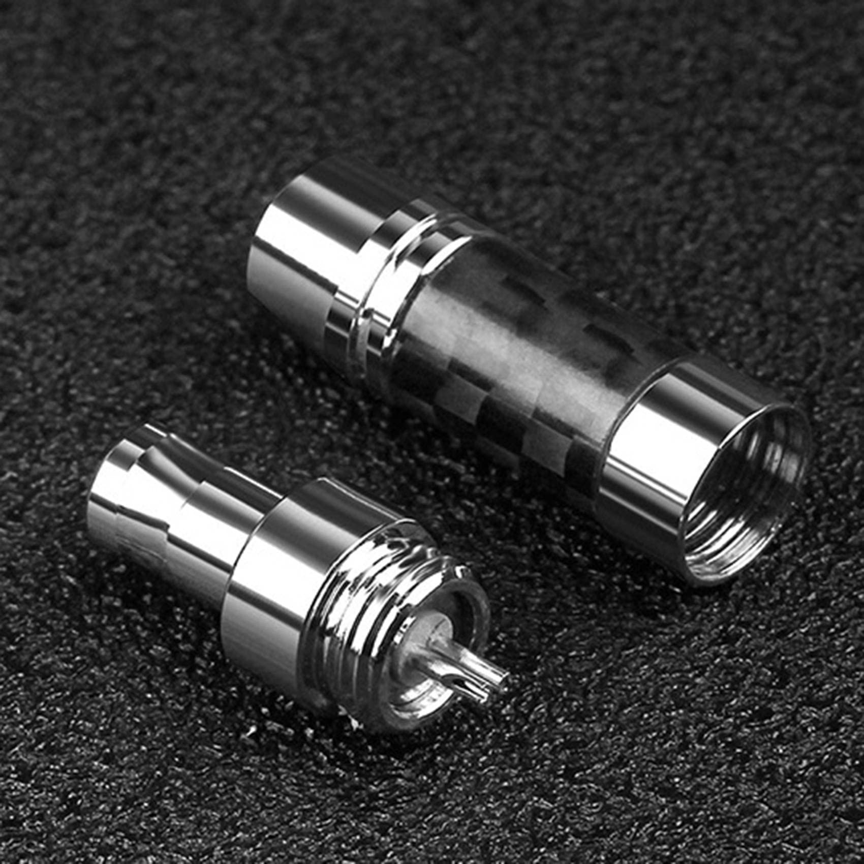 1 par de de auriculares para HD800 HD820 D1000 rodio plateado cobre fibra de carbono conector de audio adaptador de auriculares