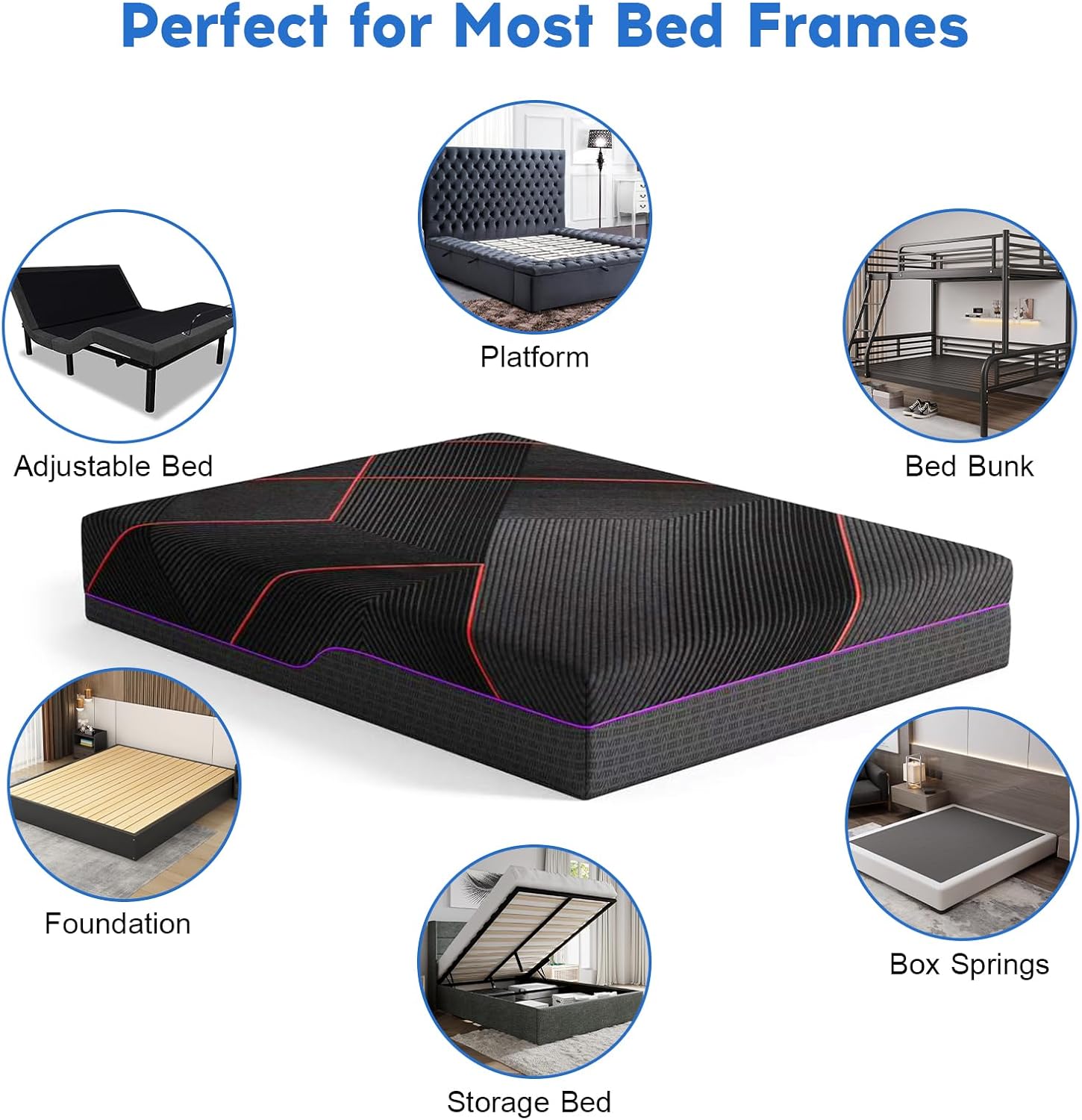 Nelaukoko Queen Memory Foam Mattress, 12 Inch Queen Size Mattress in a Box, Medium Firm with Cooling Technology & Pressure Relief, CertiPUR-US Certified, Motion Isolation, Removable Washable Cover - Image 7