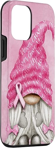 Miniatura 39 de iPhone 15 - Soporte rosa contra el cáncer con gnomo para el caso de concientización sobre el cáncer de mama