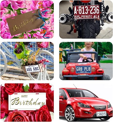 Miniatura 5 de Placa de matrícula personalizada, placa personalizada de 7 x 4 pulgadas para motocicleta con texto de imagen, placas personalizadas para bicicletas