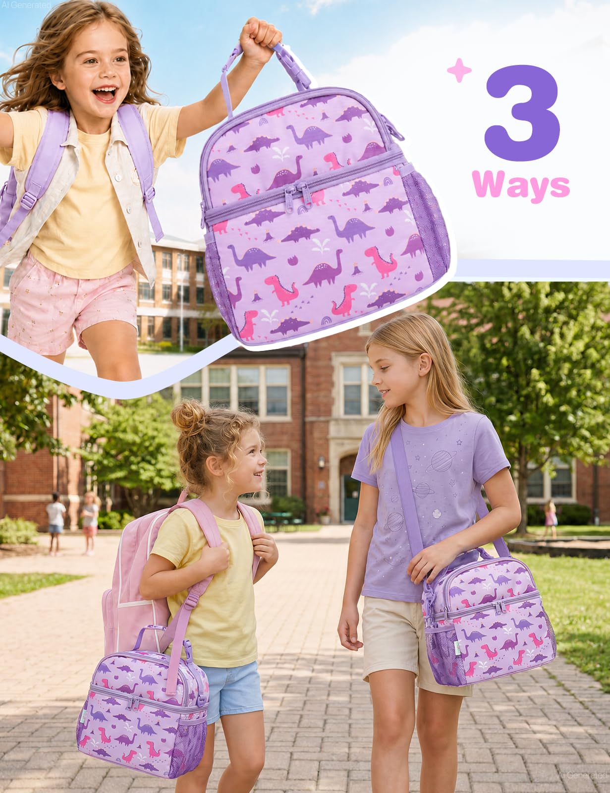 Amazon.com: VASCHY Lunch Box Bag for Kids, Insulated Double