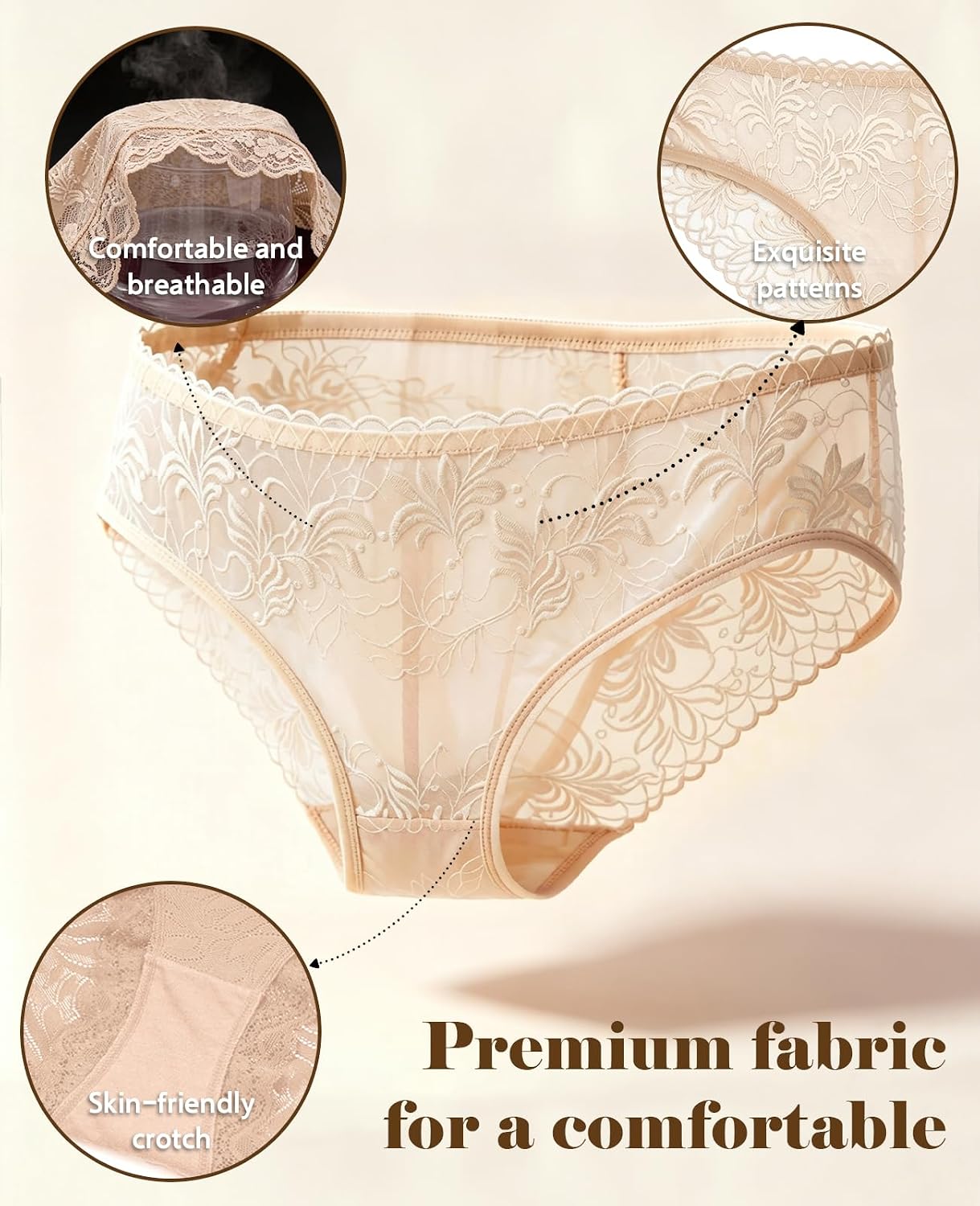 Women's Lace Underwear Soft Bikini Panties Sexy Lingerie for Women
