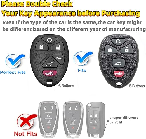 Miniatura 2 de Funda para llavero Chevrolet Suburban Tahoe Traverse Cadillac Escalade GMC Yukon Saturn con pulsera y soporte para llaves