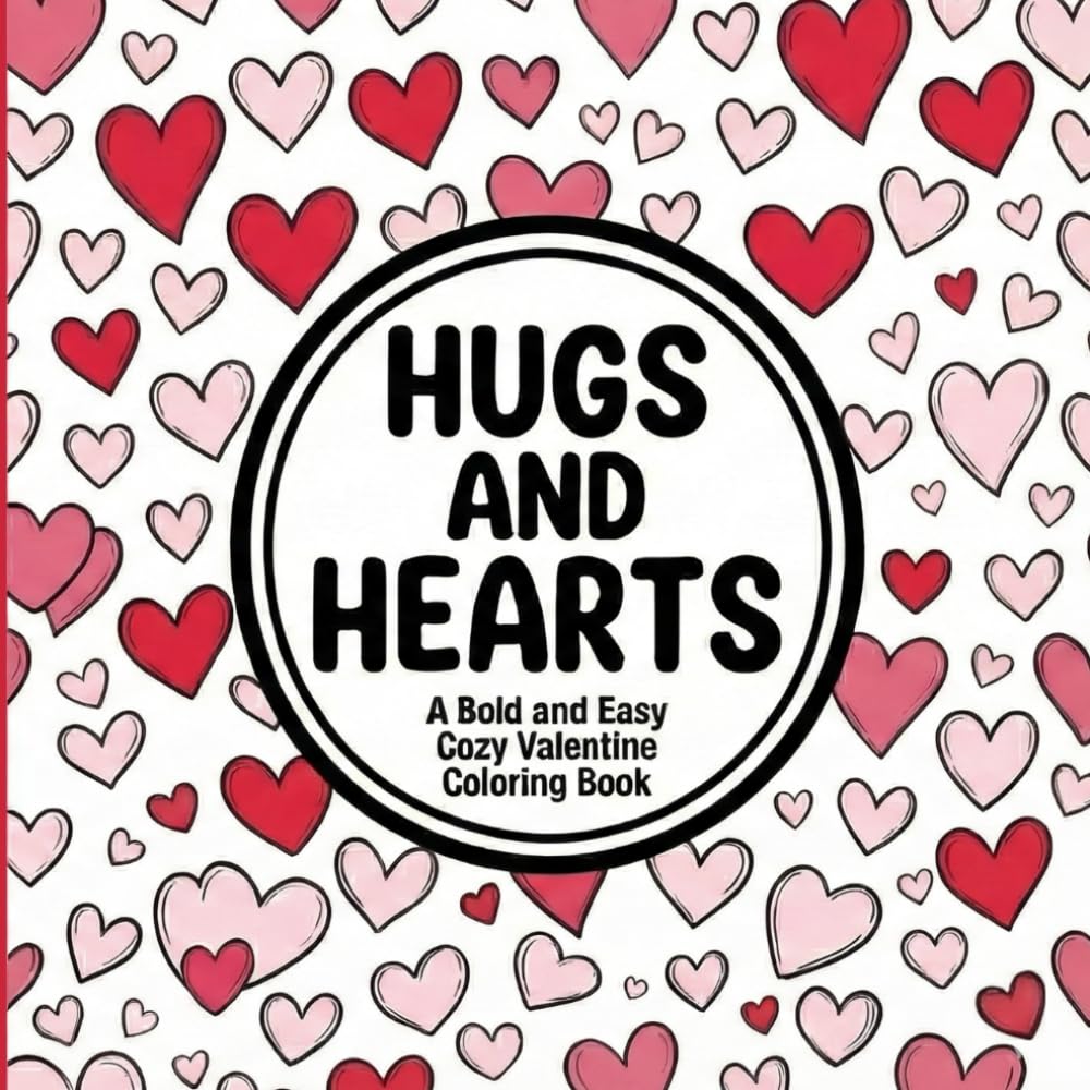 Hugs and Hearts: A Bold and Easy Cozy Valentine Coloring Book (Simple Joy: The Cozy Calm Series)