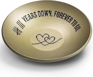 8 Year Anniversary Bronze Gifts for Her Him, 8th Wedding Anniversary for Wife Husband, 4" Metal Ring Holder Dish Jewelry Tray
