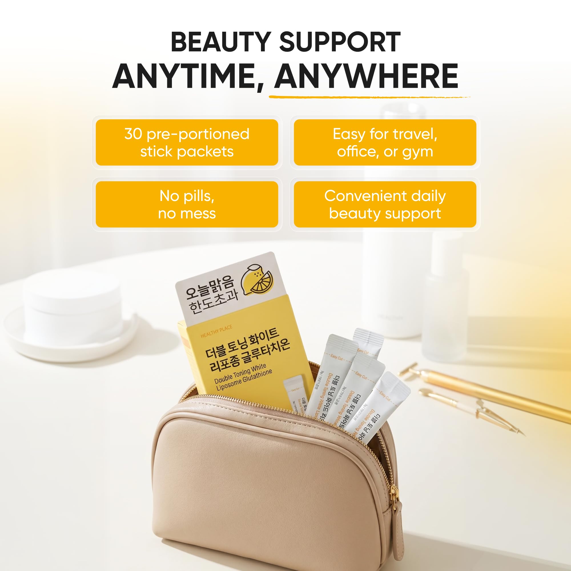 Liposomal Glutathione Supplement - Korean Skin Glow Drink, 30 Powder Sticks — Amazon image 8