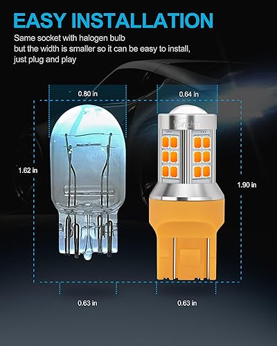 Miniatura 14 de Yorkim Bombilla LED 1157 roja 1157 bombilla de freno LED 2357 bombilla LED 2057 luces LED rojas 7528 BAY15D lámpara de repuesto para luces de freno