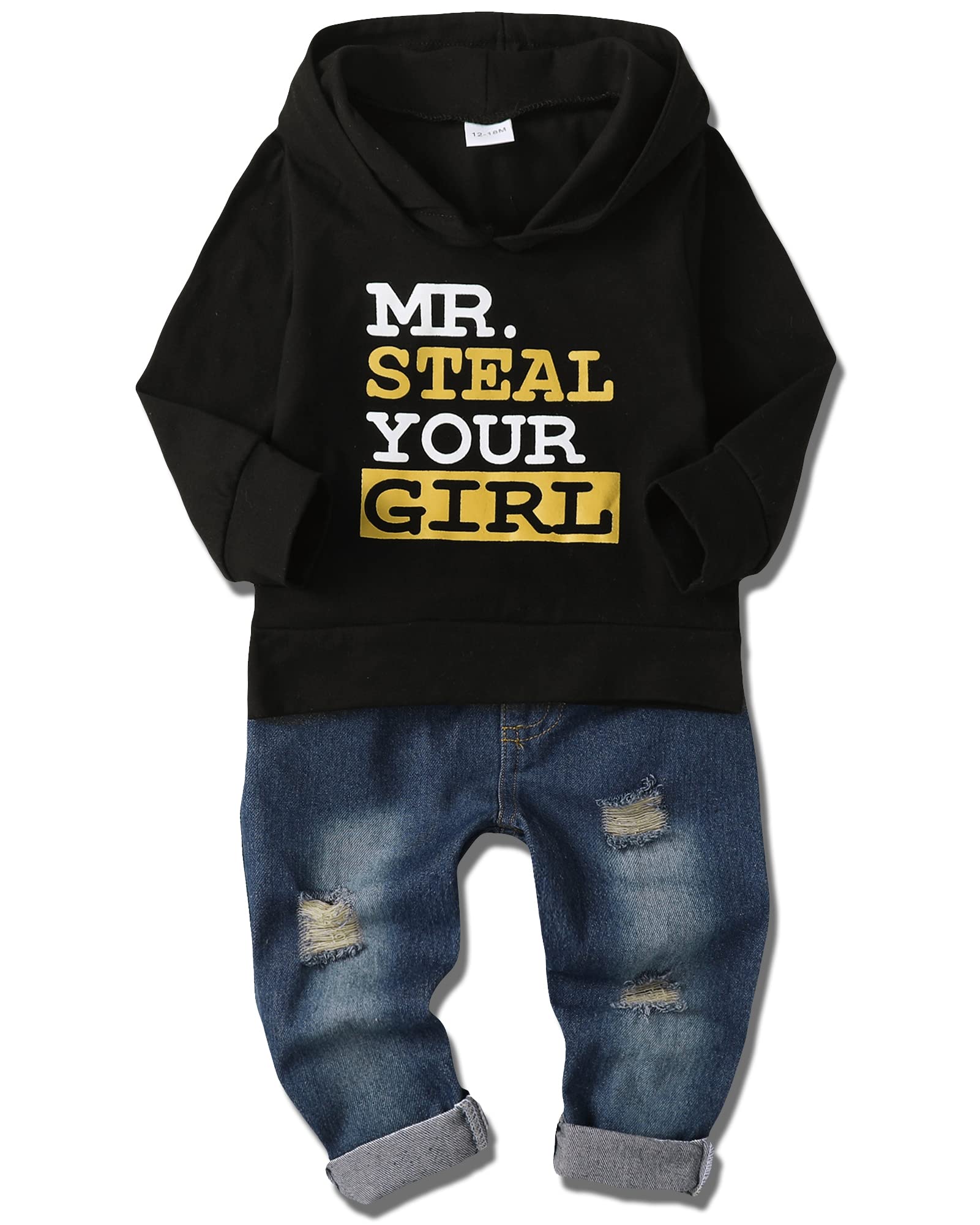 Amissz Bebé Niños Impreso de Letras Sudadera con Capucha y Pantalones Jogging Conjunto de Chándal para 1-6 años