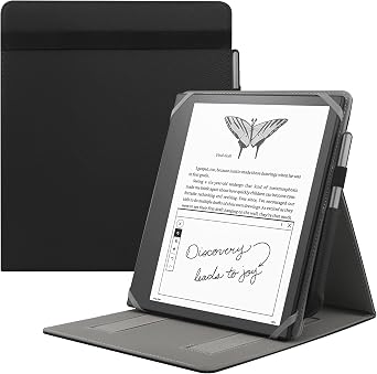 HoYiXi Universal Case for 10.2-inch Introducing Scribe 1st Generation 2022 Release / 10.3-inch Kobo Elipsa eReader 2021 Release Foldable Cover with Vertical Flip Stand Pen Holder - Black
