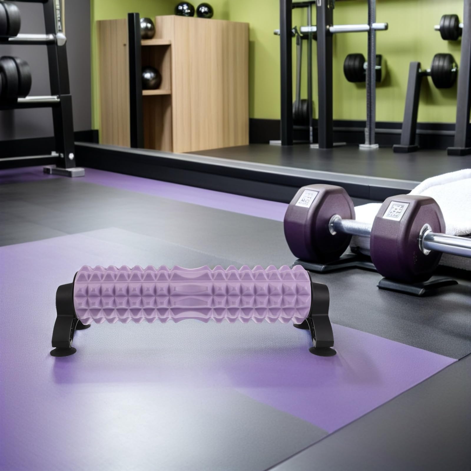 TOYANDONA Rullo di Schiuma Solido con Supporto per Massaggio Muscolare e Recupero, per Yoga e Allenamento, Realizzato in Schiuma e Plastica Resistente