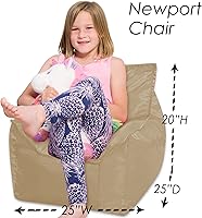 Vista 715 de Posh Creations Puf estructurado cómodo para jugar, leer y ver la televisión, Malibu Lounge, tela de lona para colorear, criaturas