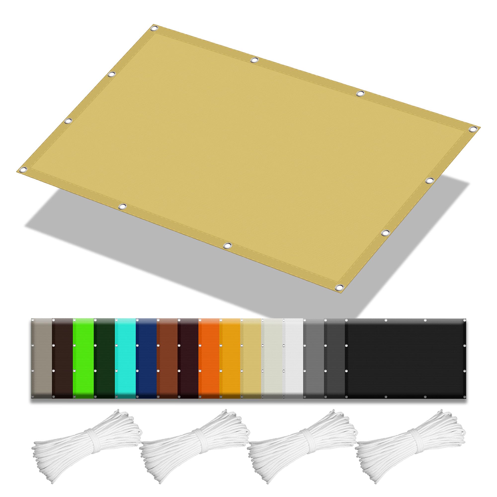 Voile d'ombrage jardin jaune sable pour créer un coin de fraîcheur sur le patio