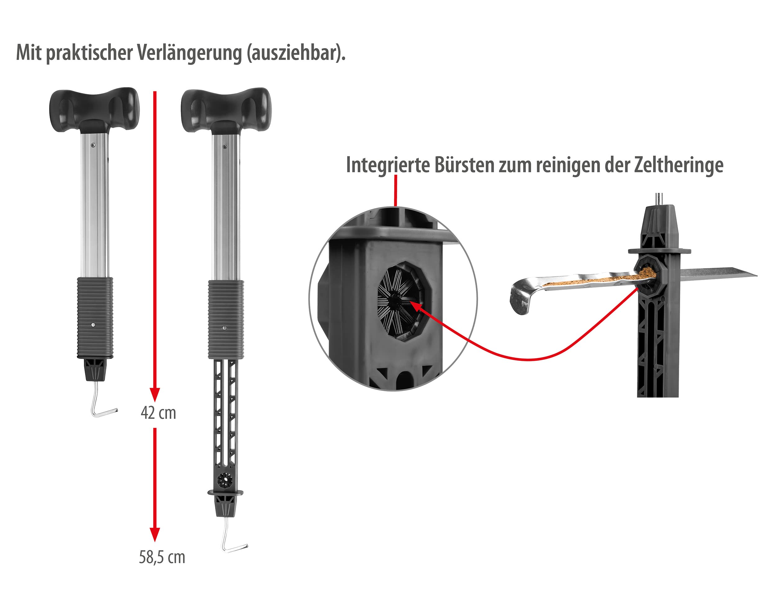 CALIMA 46060 Camping Hammer mit integriertem Heringsauszieher
