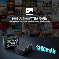 Vista 2 de NEEWER Replacement Battery and Charger Set for EN-EL25, 2 Pack 1350mah Batteries and Dual Channel Type C USB Charger, Compatible with Nikon Z30 Z50
