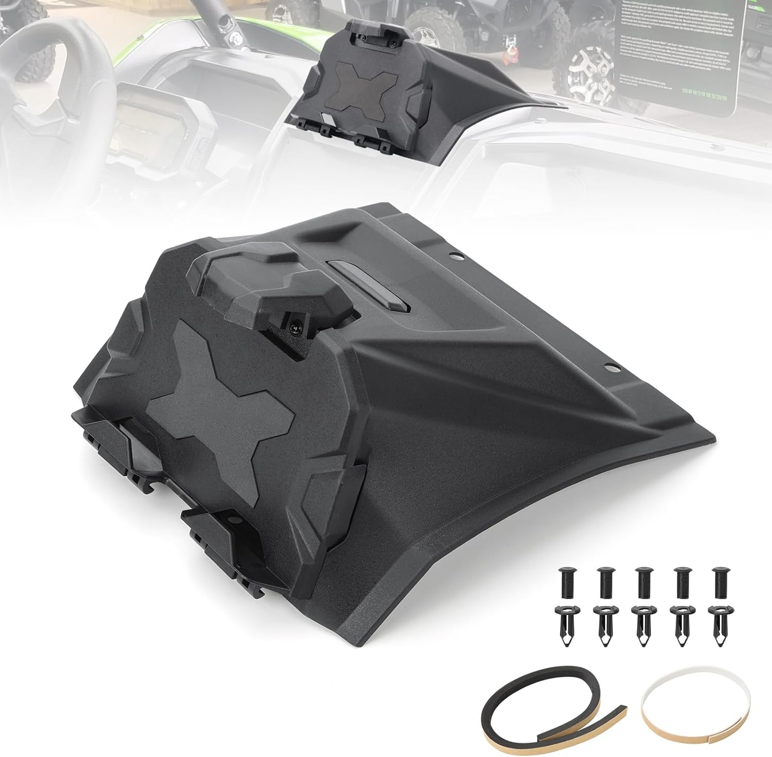 Electronic Device Tablet Holder with Storage Box Compatabile with Kawasaki Teryx KRX 1000 2020-2025, UTV GPS Mount Phone Holder Organizer Tray Teryx KRX 1000 Accessories