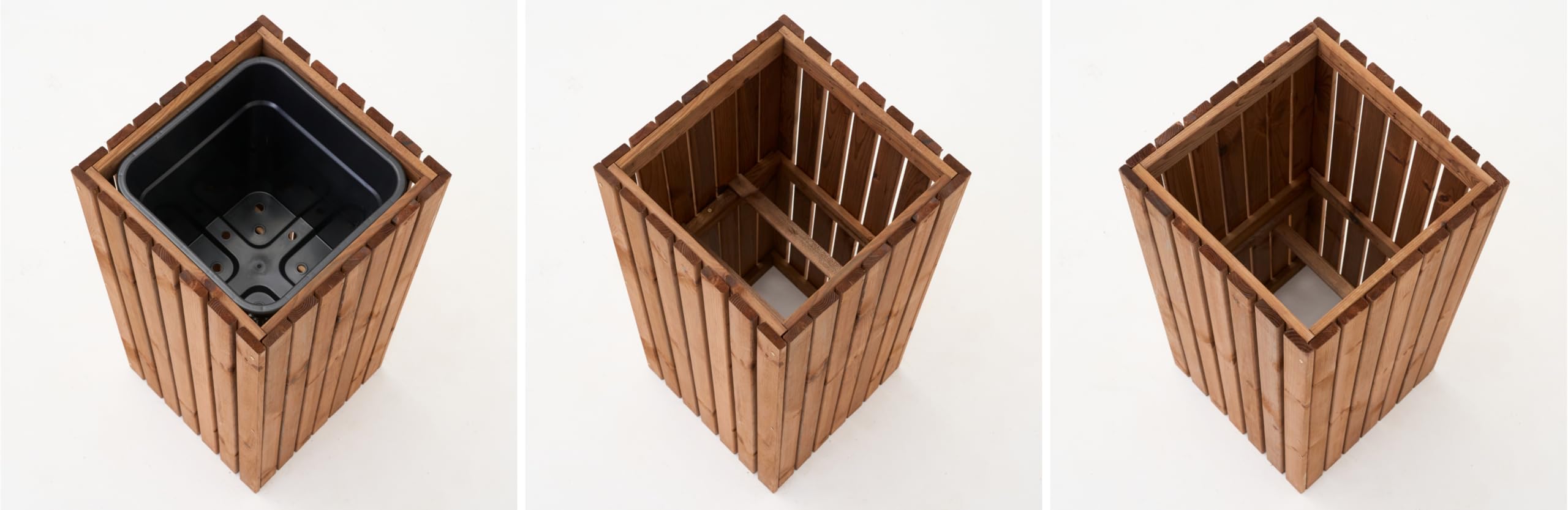 Macetero para Uso en Interiores y Exteriores, Maceta de Madera con Inserto de plástico para Plantas de 18 L, Maceta Cuadrada para balcón o Patio (36 x 36 Pulgadas de Alto, 80 cm)