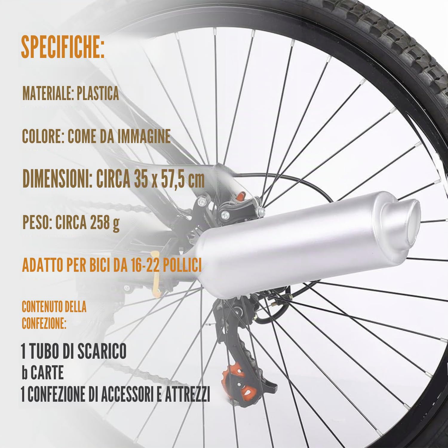 VOBOR Sistema Audio di Scarico per Bicicletta, 3 Suoni Diversi 6 Schede Audio, Gadget Modifiche Bici per Bici da 16-22 Pollici