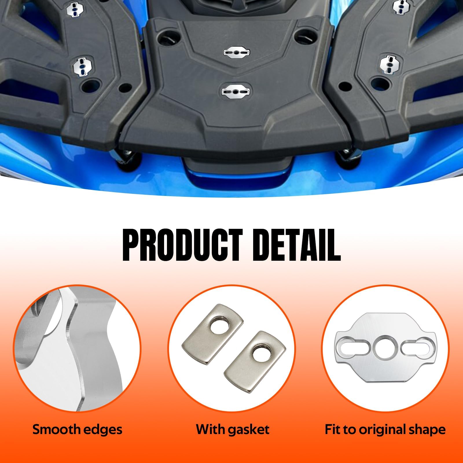 Strapazierfähige ATV-Spannanker-Set, Aluminium-Anker, Zubehör für CF Moto UTV/ATV, flaches Design, stärkere Spannkrafthalterungen, Silber, 2 Stück