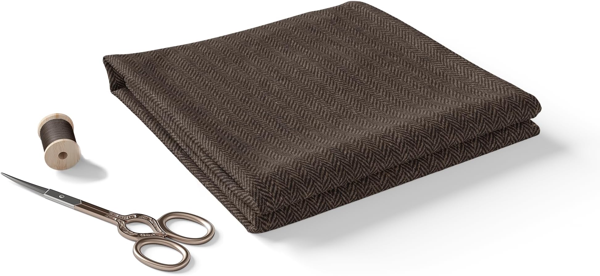BIGREAMS Unstitched 70% Wool Herringbone Tweed 1.25 Meter Pant Fabric for Men's, Woolen Pant Piece for Winter, Wrinkle-Less, Soft & Comfortable Material, 58" Wide