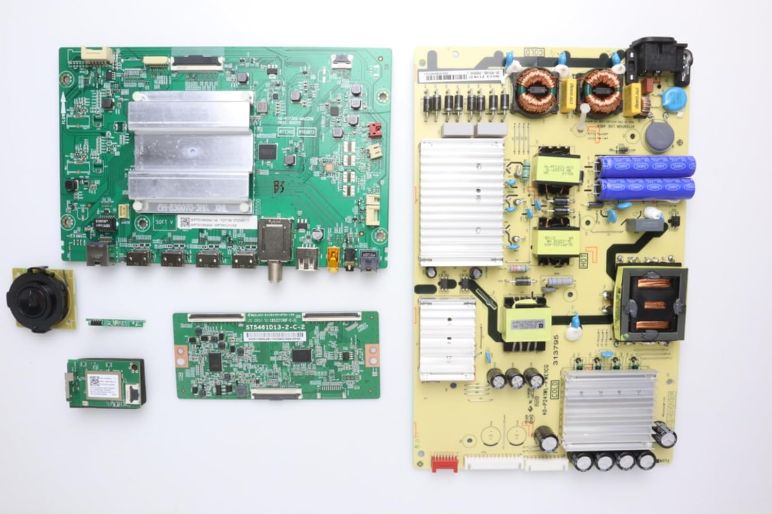 Lutema Television Repair Kit for TCL 55S535 with TV Main Board + Power Supply + TCon + Cables