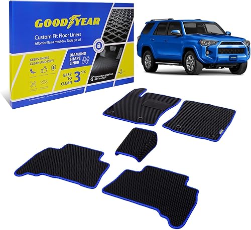 Miniatura 13 de Goodyear Alfombrillas de coche para todo tipo de clima, ajuste personalizado para Jeep Cherokee 2019-2023, juego de 5 piezas, forros de piso