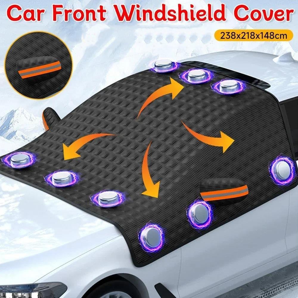 Anti-Neige Housses Couverture Magnétique Pare-Brise Avant Voiture, Pare-Soleil en Tissu Oxford, Imperméable À La Pluie, Isolation Thermique, Couverture De Visière Universelle
