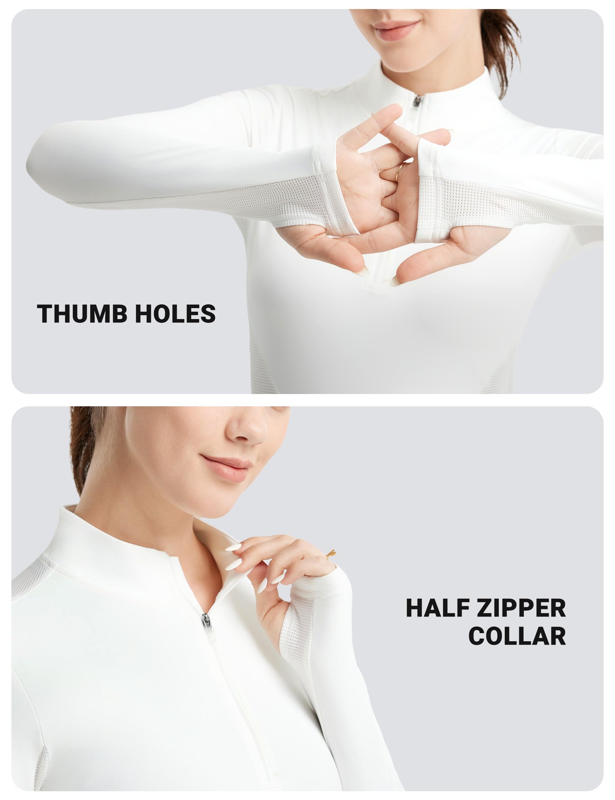 FitsT4 Sports Damen Reitshirt Langarm Reithemden Schnell Trocken Funktionsshirt mit Halber Reißverschluss