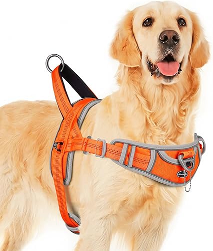 ADVENTUREMORE Arnés para perros grandes sin tirones arnés deportivo halter reflectante transpirable para perro chaleco a prueba de escape con mango