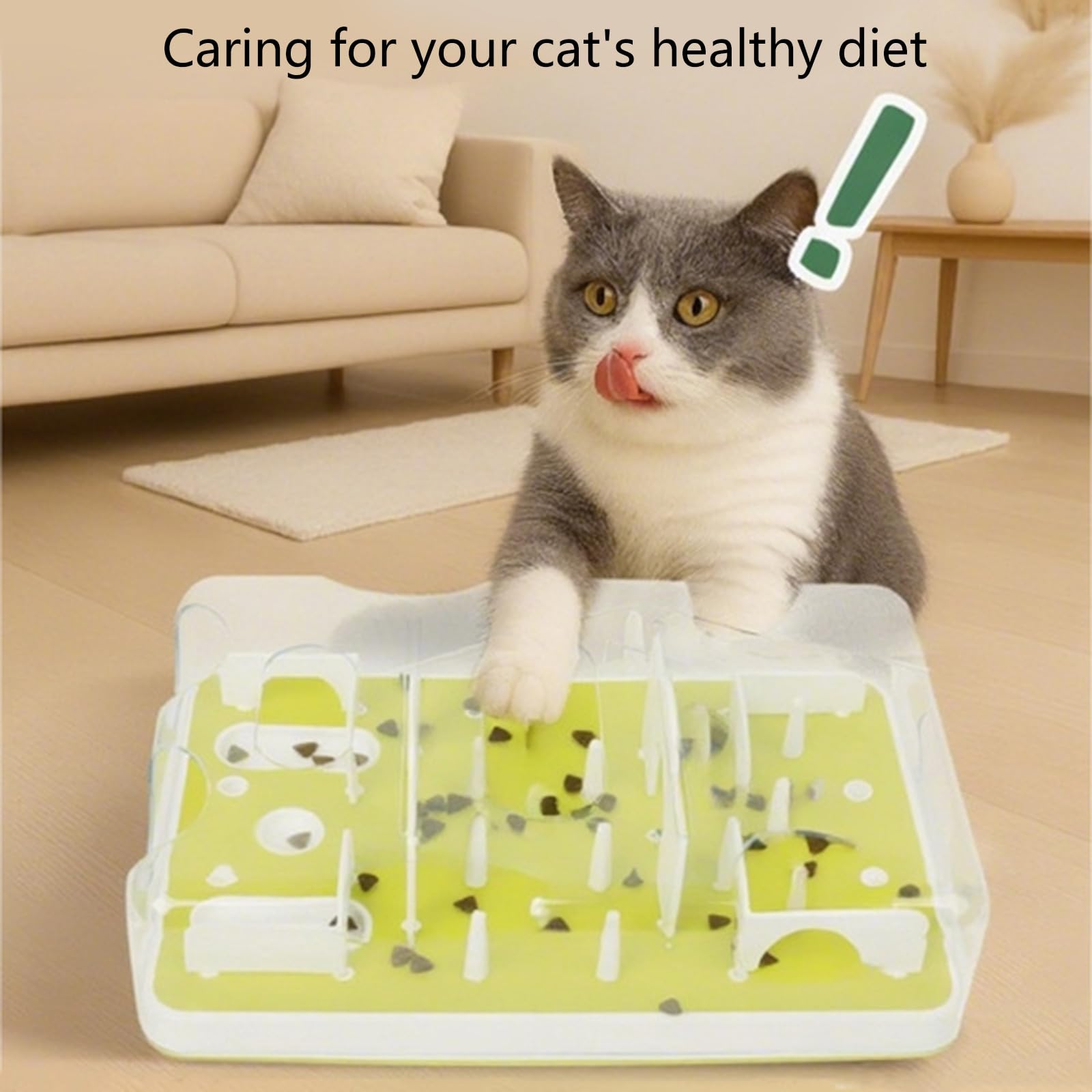Gatti Labirinti Alimentazione Distributore Cibo Interattivo Giocattolo con Piedini in Gomma Antiscivolo per La Riduzione della Noia Puzzle Cibo per Gatti