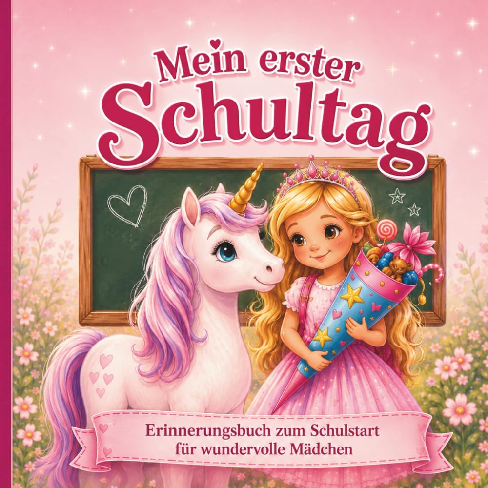Mein erster Schultag - Erinnerungsbuch mit dem Einhorn für wundervolle Mädchen: Erinnerungen festhalten: Geschenk zur Einschulung I 1.Schultag und Schultüte, für unvergessliche Momente