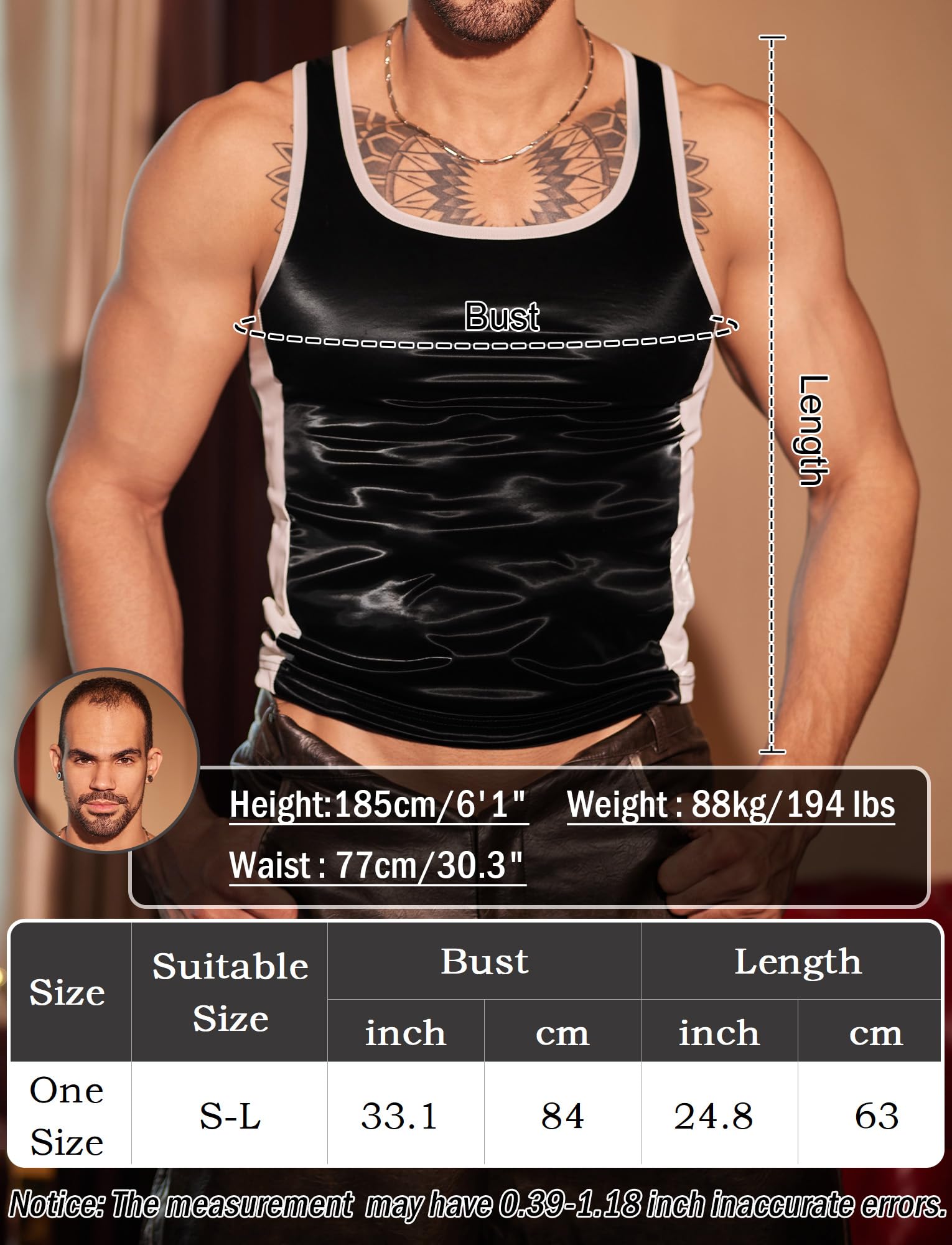 FEOYA Débardeurs sans manches pour hommes en cuir PU Muscle Fit Gilet Hauts Hommes Sexy Similicuir effet mouillé Chemises Quotidien Sport Vêtements de nuit Gilets