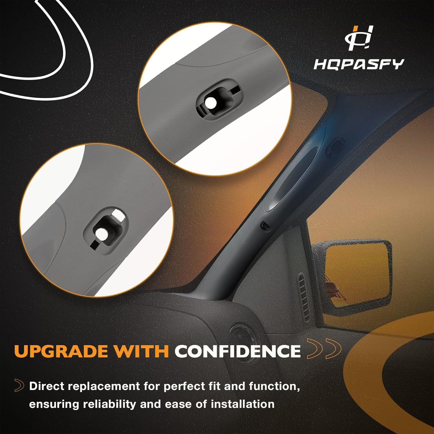 HQPASFY A Pillar Interior Trim Grab Handle 1 Pair Compatible with 2004-2008 Ford F150 2006-2008 Lincoln Mark LT Replace# 4L3Z-1503599-AAB, 4L3Z-1503598-AAB Left Right Driver Passenger Side Gray