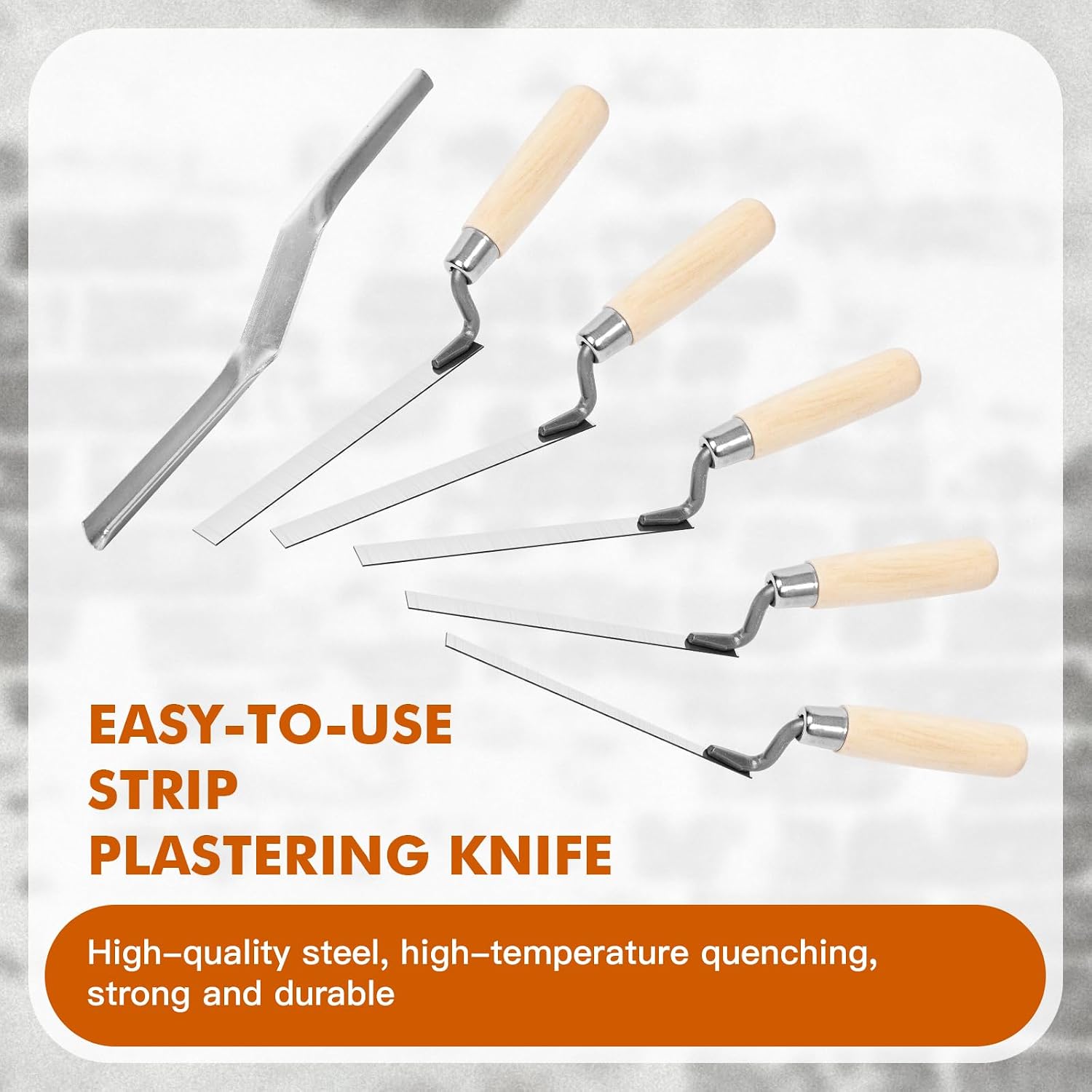 6 Pcs Tuck Pointer Trowel Set, Pointing Trowel Brick Jointer Cement Tool, Mortar Repair and Masonry Tools for Tuck Pointing