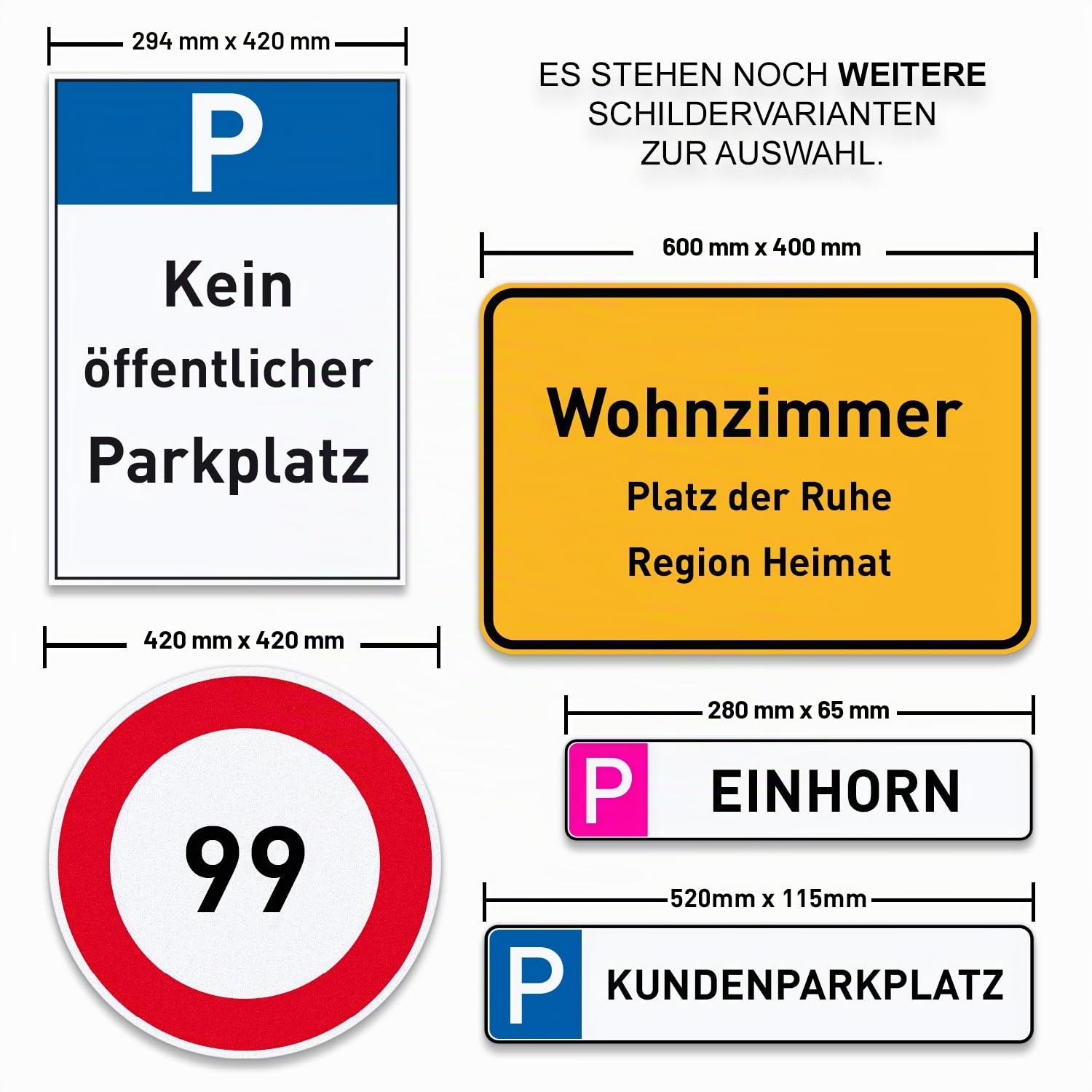 PrintPlanet® Ortsschild mit eigenem Text oder Namen personalisiert – Schild aus 5 mm PVC Kunststoff – Größe 600 mm x 400 mm - Variante 3