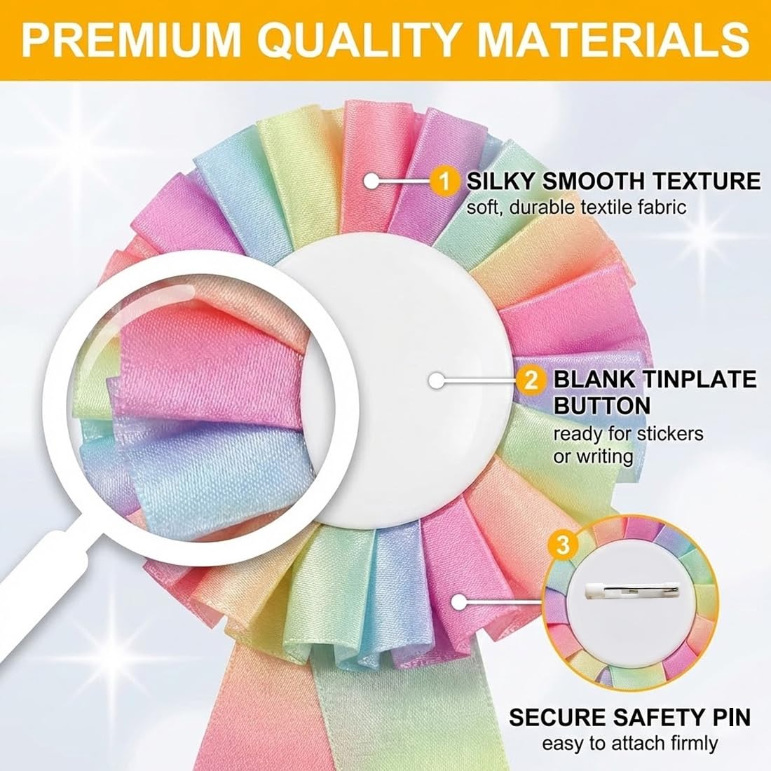 6 PCS Accessori Hobby Horse, Rosette per Cavallo Vincitore, Nastri Decorativi per Cavallo a Dondolo (Oro, Argento, Arcobaleno, Rame)
